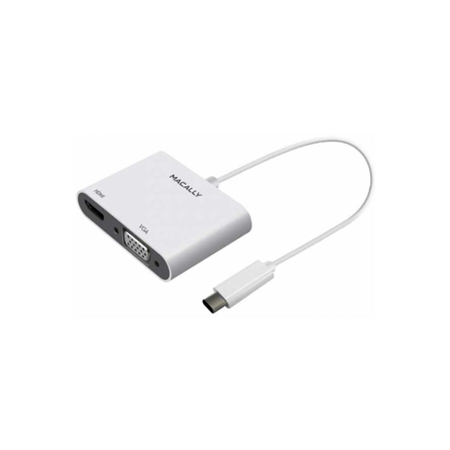 MacAlly - Adattatore USB-C a VGA e HDMI 4K