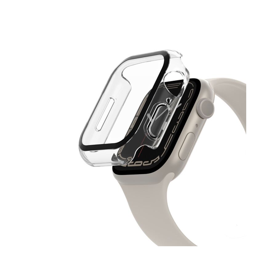 Proteggi schermo Antimicrobico + Bumper TemperedCurve 2 in 1 per Apple Watch SCREENFORCE - Trasparente - 41mm