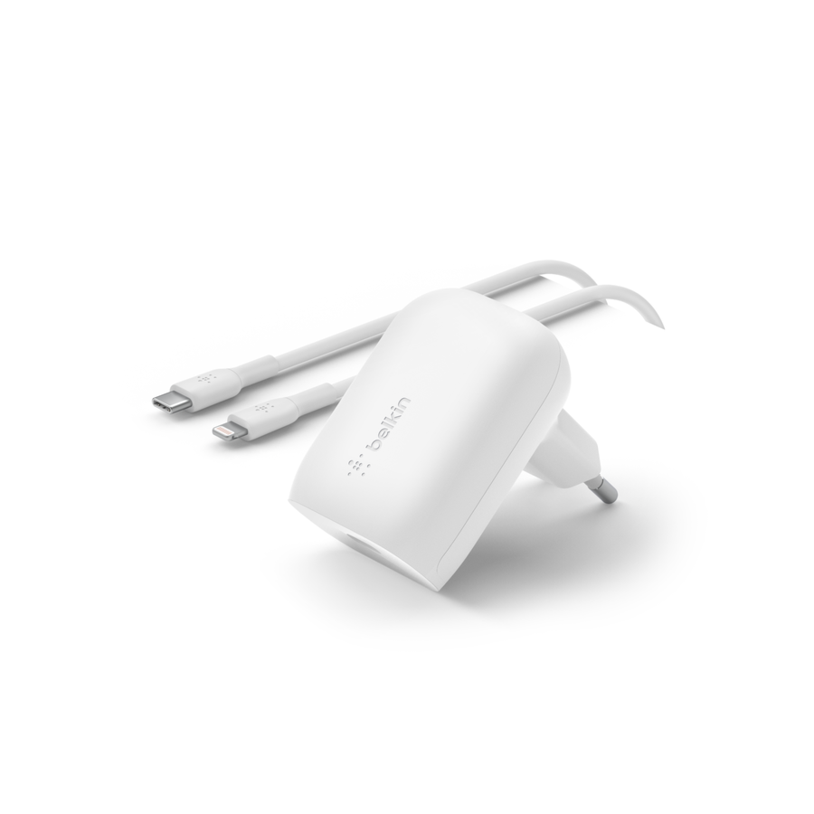 Caricabatteria da parete USB-C PD 3.0 PPS da 30 W + Cavo USB-C con connettore Lightning