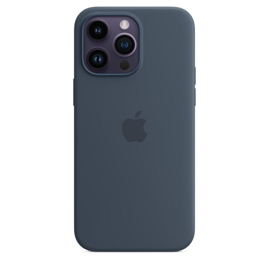 Custodia MagSafe in silicone per iPhone  14 Pro Max Blu Tempesta