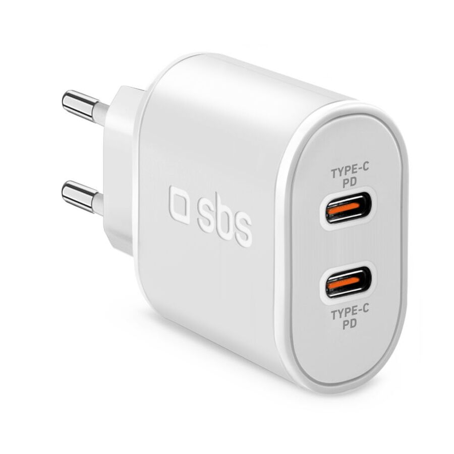 Caricatore da rete 2xUSB-C 20W  - Bianco