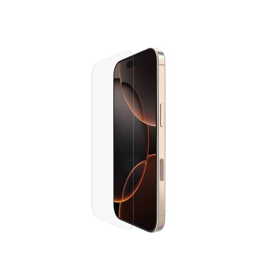 Proteggi schermo UltraGlass 2 antimicrobico per iPhone 16 Pro con supporto per l’installazione incluso