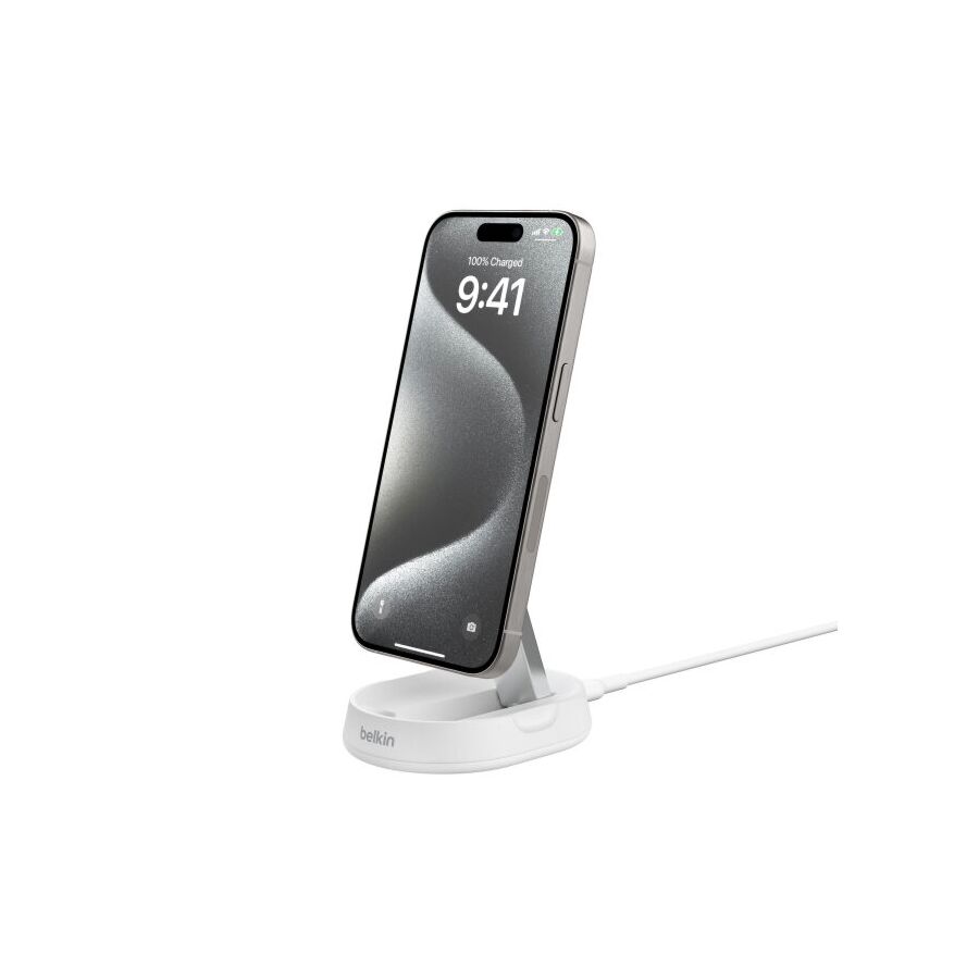 BoostCharge Pro Supporto di ricarica wireless magnetica convertibile con Qi2 (15 W) - Bianco