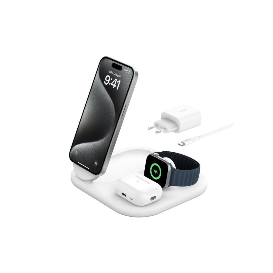 Supporto Di Ricarica Wireless 3in1 15w Qi2 - Bianco