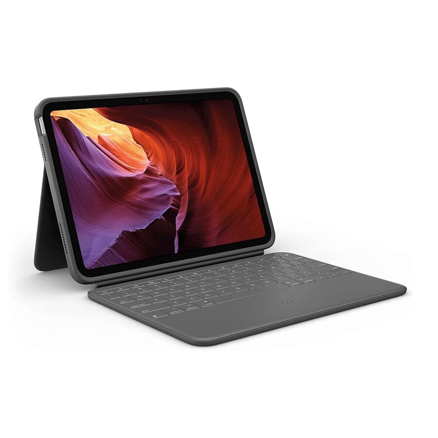 Rugged Folio - Custodia con tastiera ultraprotettiva con Smart Connector per iPad  (10a gen) - Grigio Oxford