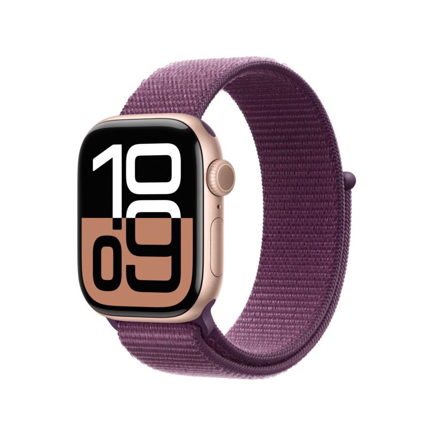 Apple Watch Series 10 GPS + Cellular Cassa in Alluminio Oro Rosa con Cinturino Sport Loop Oro Rosa