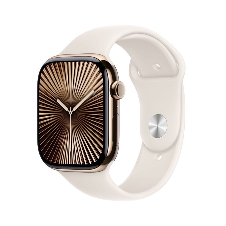 Apple Watch Series 10 GPS + Cellular Cassa in Titanio Oro con Cinturino Sport Band Galassia - S/M