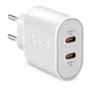 Caricatore da rete 2xUSB-C 20W  - Bianco