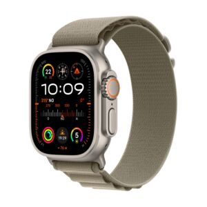 Watch Ultra 2 GPS + Cellular - Cassa 49mm in Titanio con Olive Alpine Loop - Medium