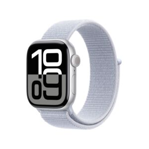 Apple Watch Series 10 GPS Cassa in Alluminio Argento con Cinturino Sport Loop Blu Nuvola