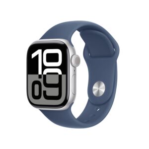 Apple Watch Series 10 GPS Cassa  in Alluminio Argento con Cinturino Sport Band Denim - S/M